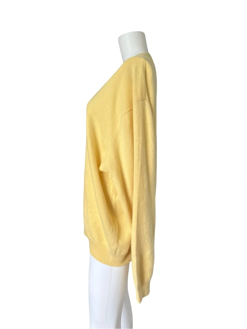 Club Room Cashmere Sweater Butter Yellow Soft Knit V Neck Mens Size XXL